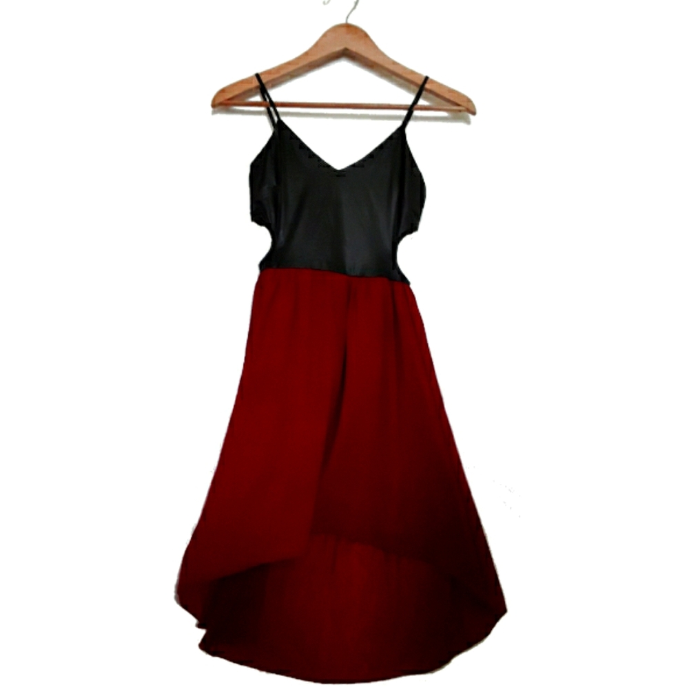 High-Low Dress, black and red, XS